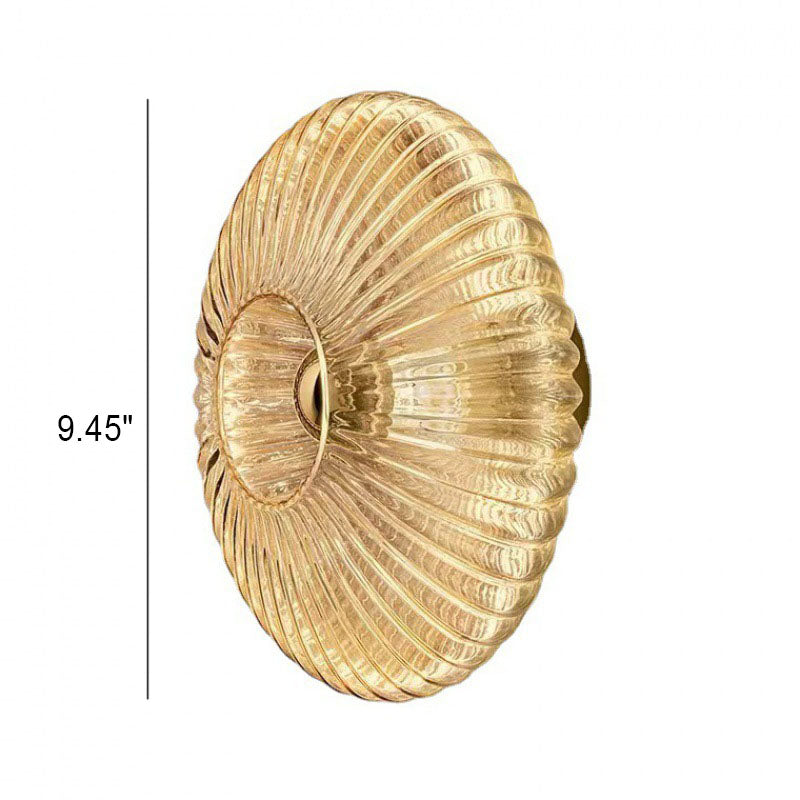 Striped Glass Round Disc Wall Sconce, E26, Three Glass Colors