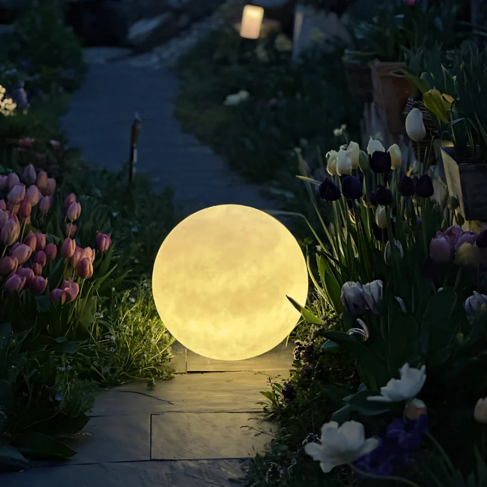 Moon Garden Light, 16-Color Remote, IP65, USB or Solar Rechargeable