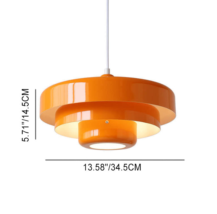 Multi-Layered Round Metal Pendant Light, E26, Three Colors, 200cm Cord