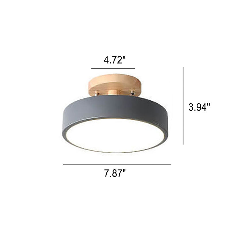 Nordic Round Semi-Flush Ceiling Light, Gray