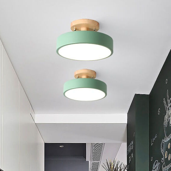 Nordic Round LED Ceiling Light, Green Shade