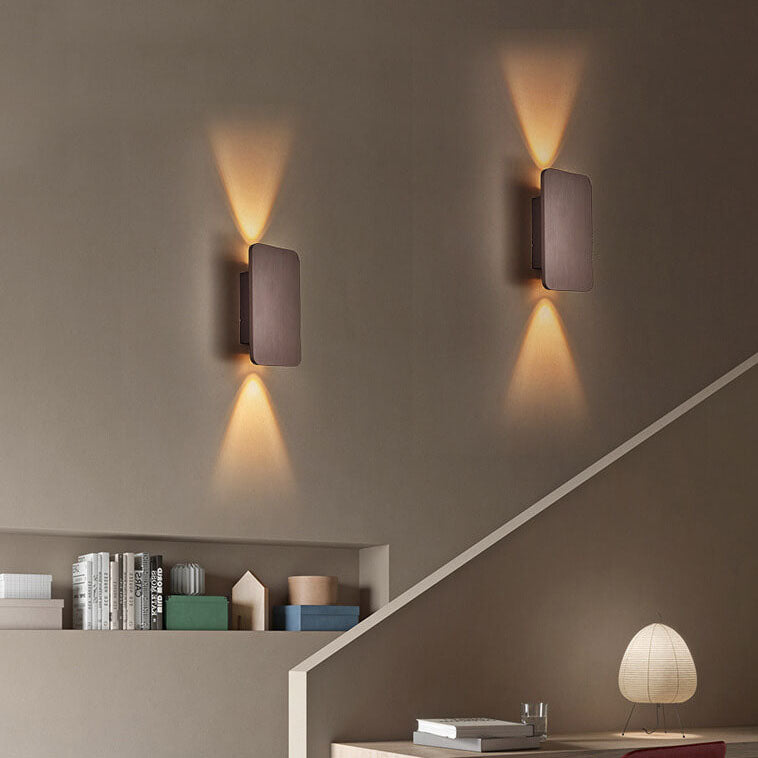 Aluminum 2-Light Wall Sconce, Flat Panel, 3000K 4000K 6000K, Four Colors