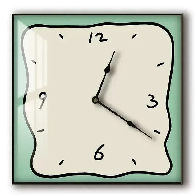 Graffiti Art Silent Wall Clock, Crystal Porcelain, Two Sizes