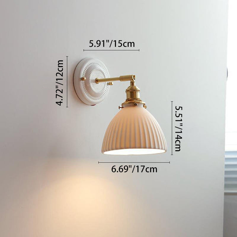 Vintage Ceramic Brass Wall Sconce, E26, 11 Designs, 100-240V