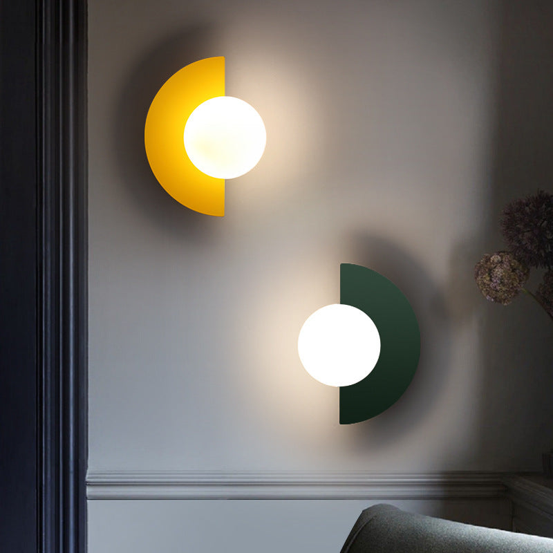 Glass wall sconce full product view, multiple color options
