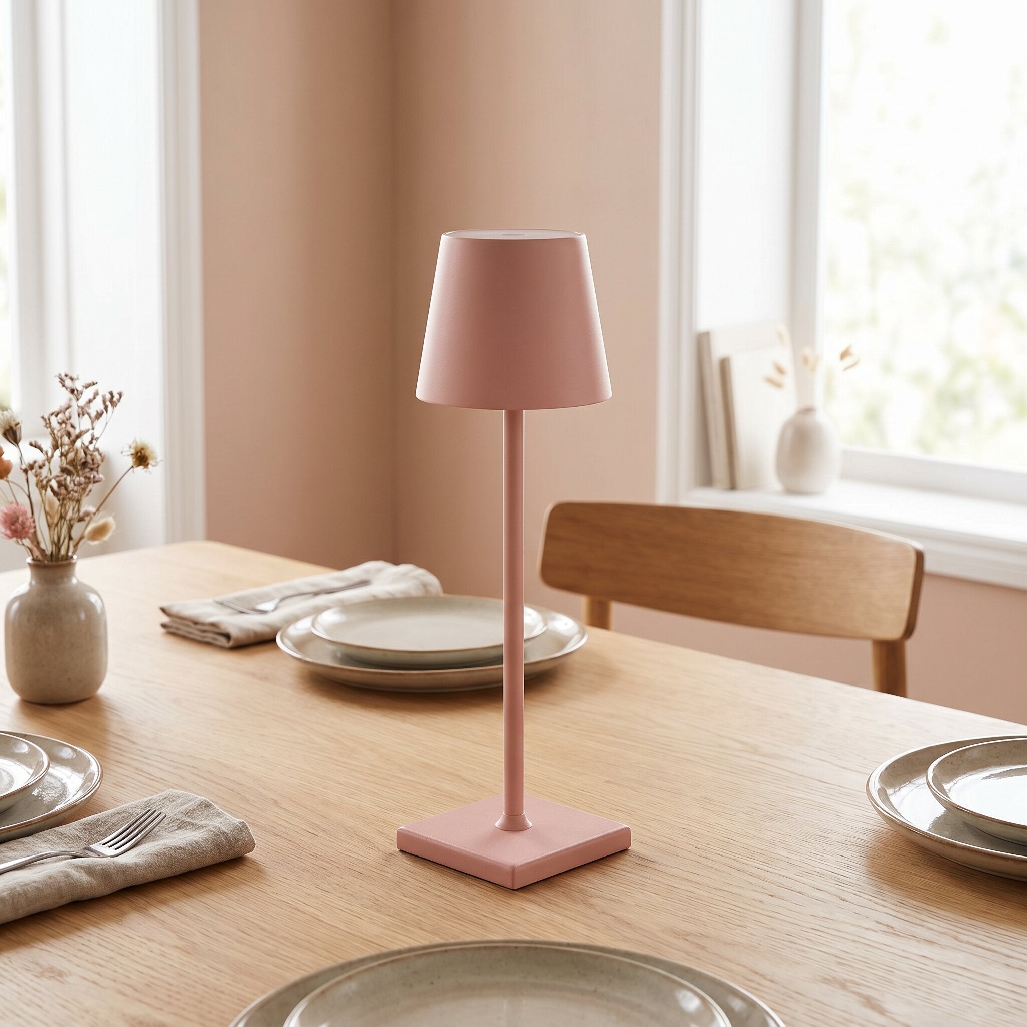 Linnea Cordless Rechargeable LED Table Lamp, Touch Dimmer