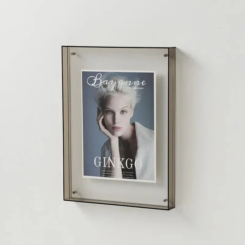 Acrylic Picture Frame, Vibrant Coloured Edge, Seven Sizes, Photo and Art