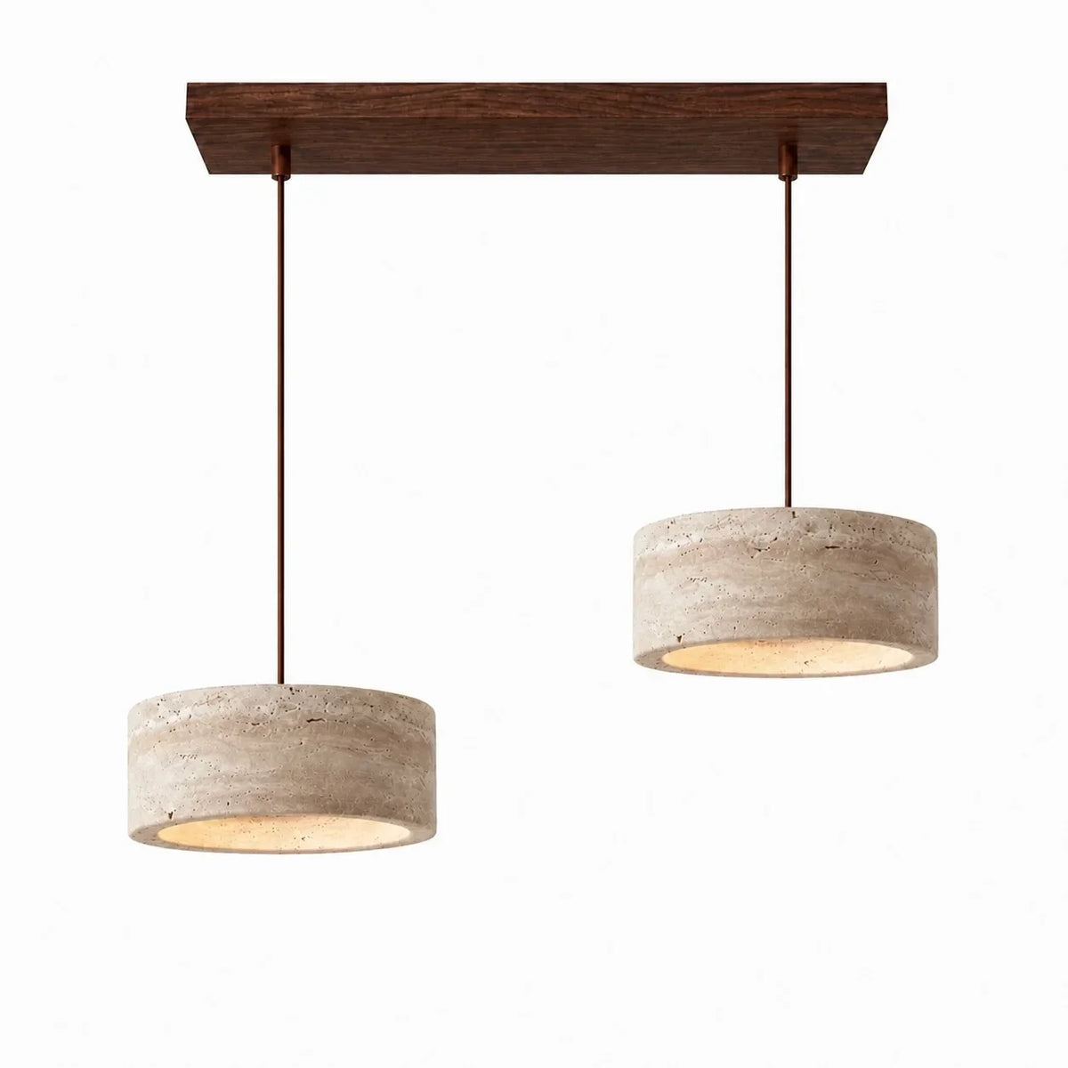 Sabine Travertine Cream Pendant Light, Handcrafted
