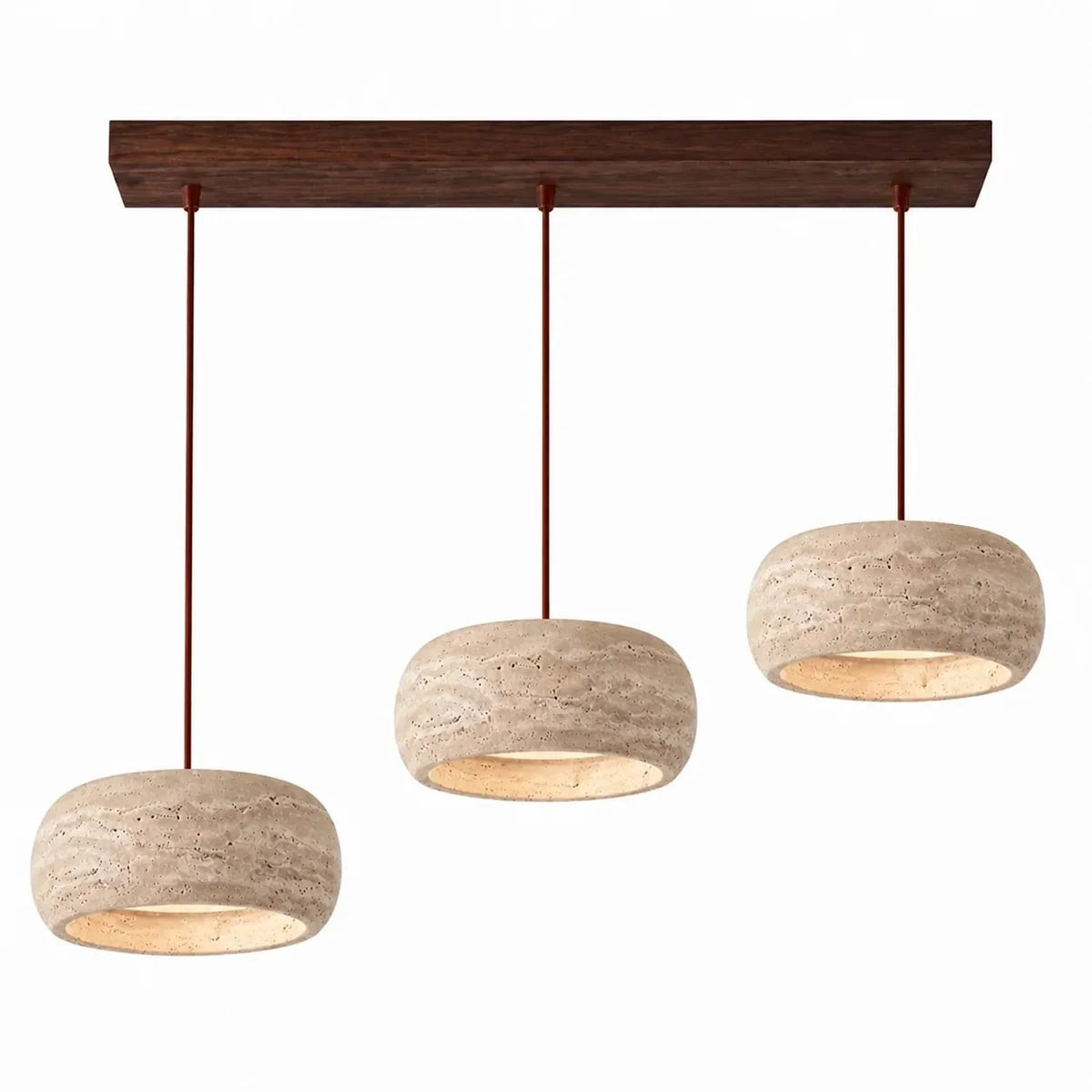 Sabine Travertine Cream Pendant Light, Handcrafted