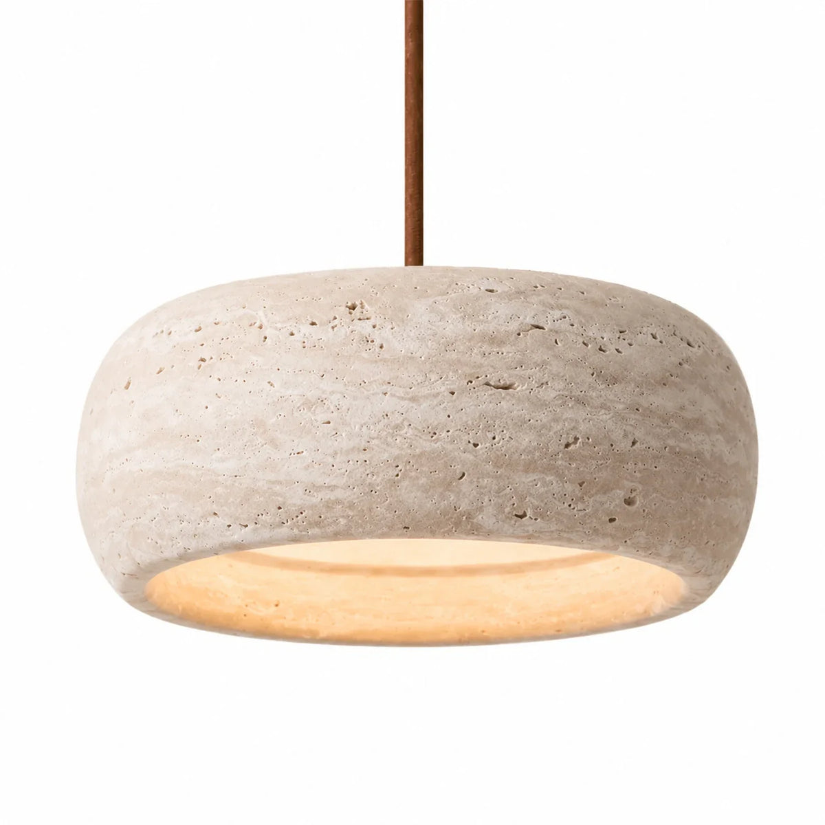 Sabine Travertine Cream Pendant Light, Handcrafted