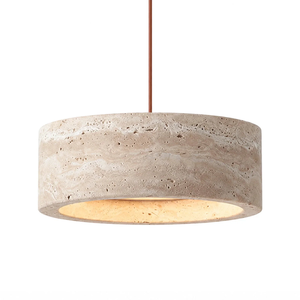 Sabine Travertine Cream Pendant Light, Handcrafted