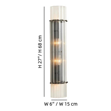 Crystal Up Down Tube Wall Sconce, 1 or 2 Head