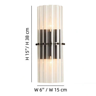 Crystal Up Down Tube Wall Sconce, 1 or 2 Head