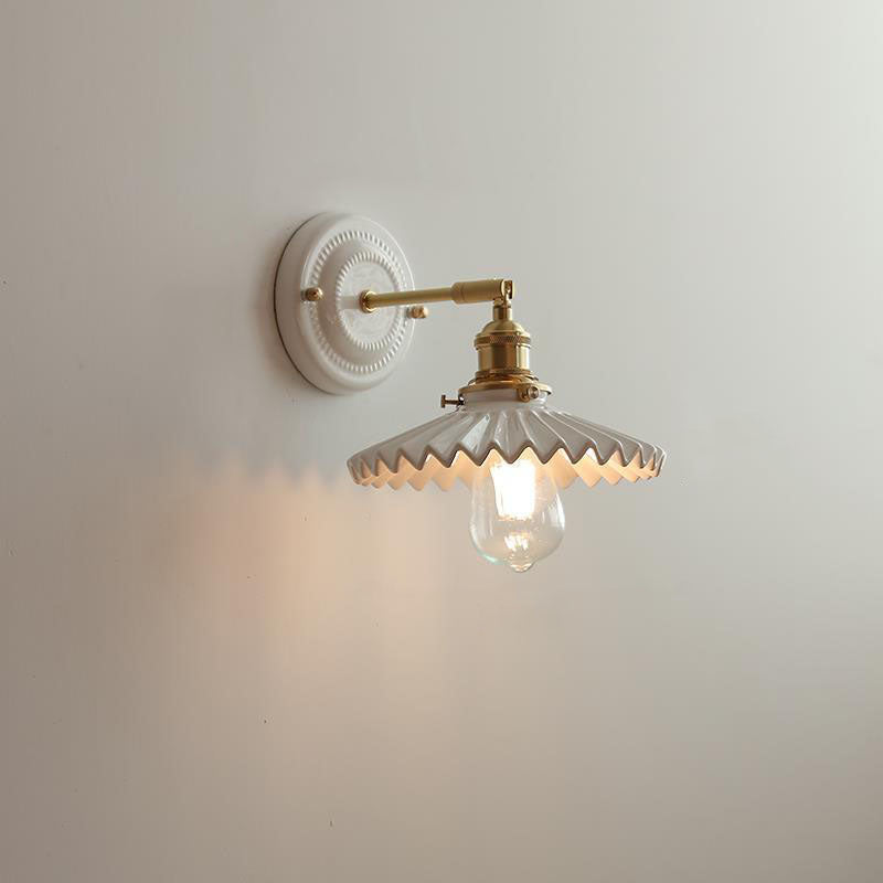 Vintage Ceramic Brass Wall Sconce, E26, 11 Designs, 100-240V