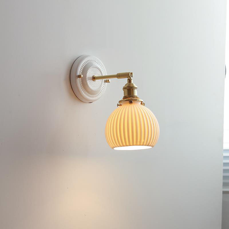 Vintage Ceramic Brass Wall Sconce, E26, 11 Designs, 100-240V