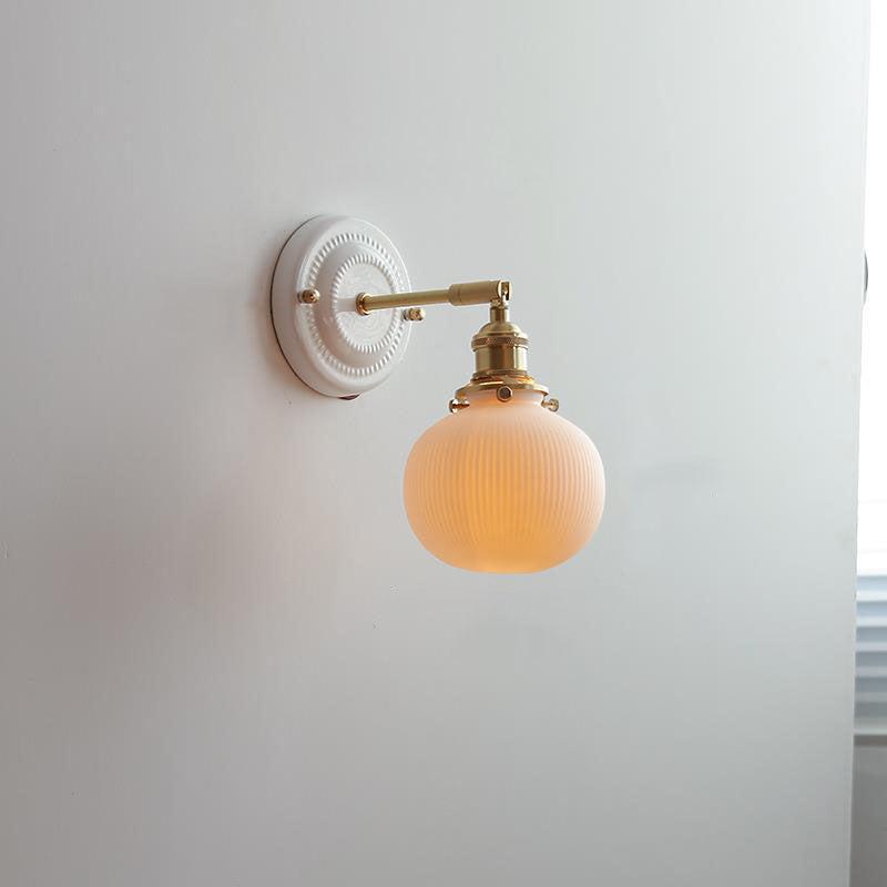 Vintage Ceramic Brass Wall Sconce, E26, 11 Designs, 100-240V