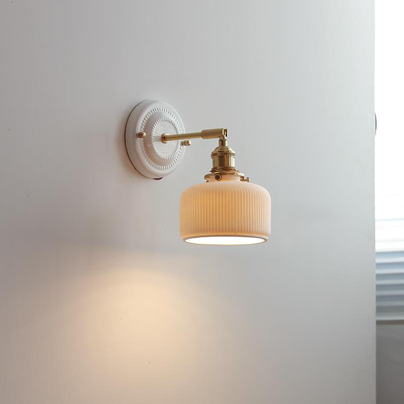 Vintage Ceramic Brass Wall Sconce, E26, 11 Designs, 100-240V