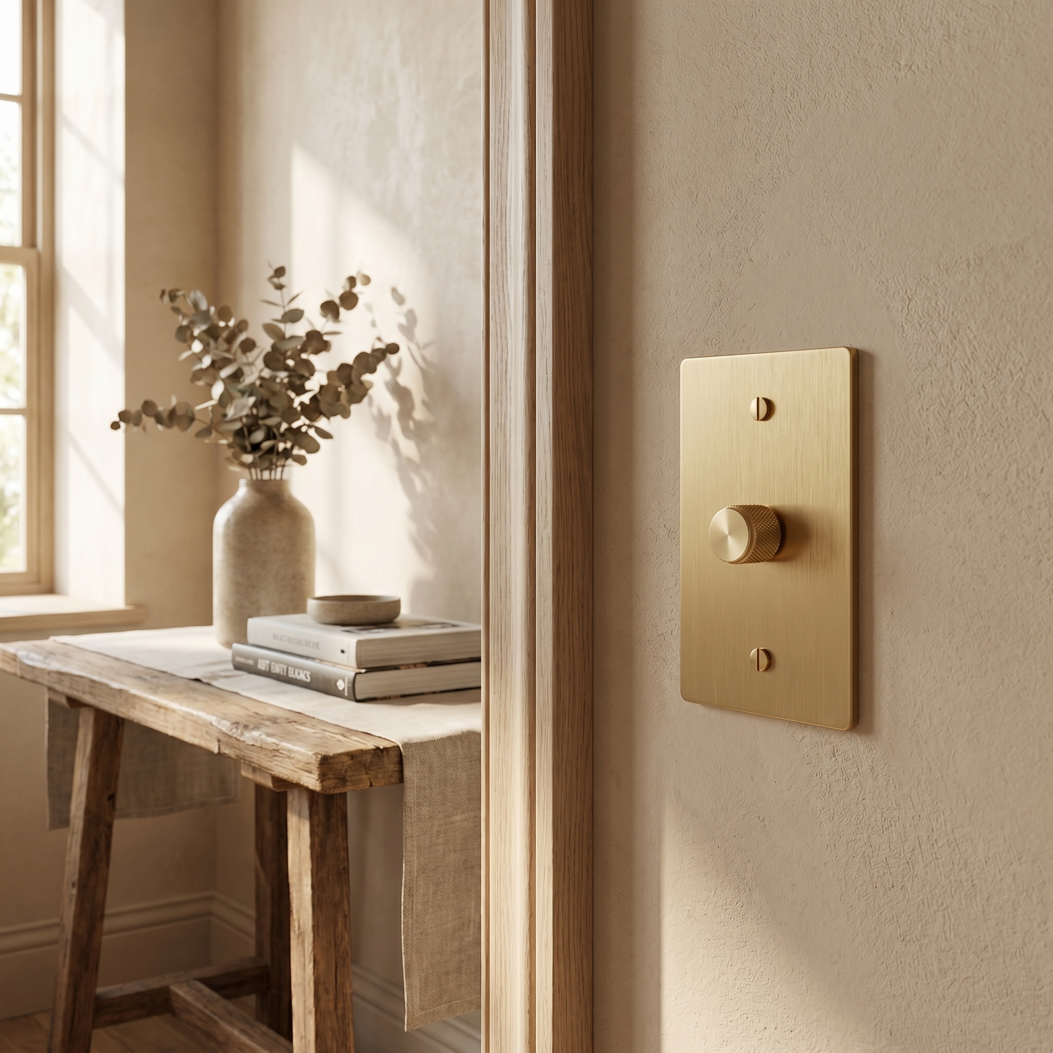 Solid Brass Rotary Dimmer Switch, 1 Gang