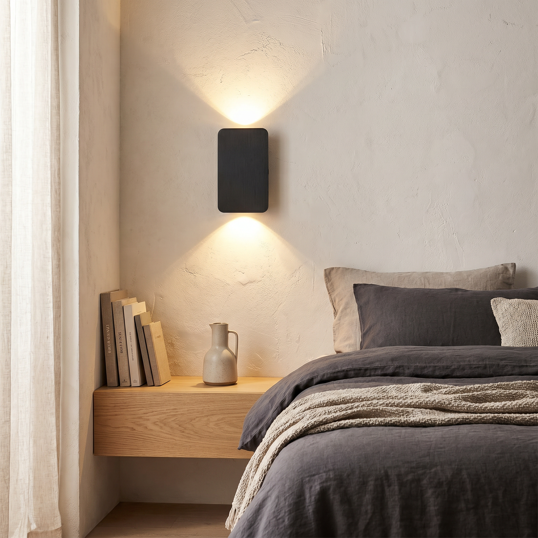 Aluminum 2-Light Wall Sconce, Flat Panel, 3000K 4000K 6000K, Four Colors
