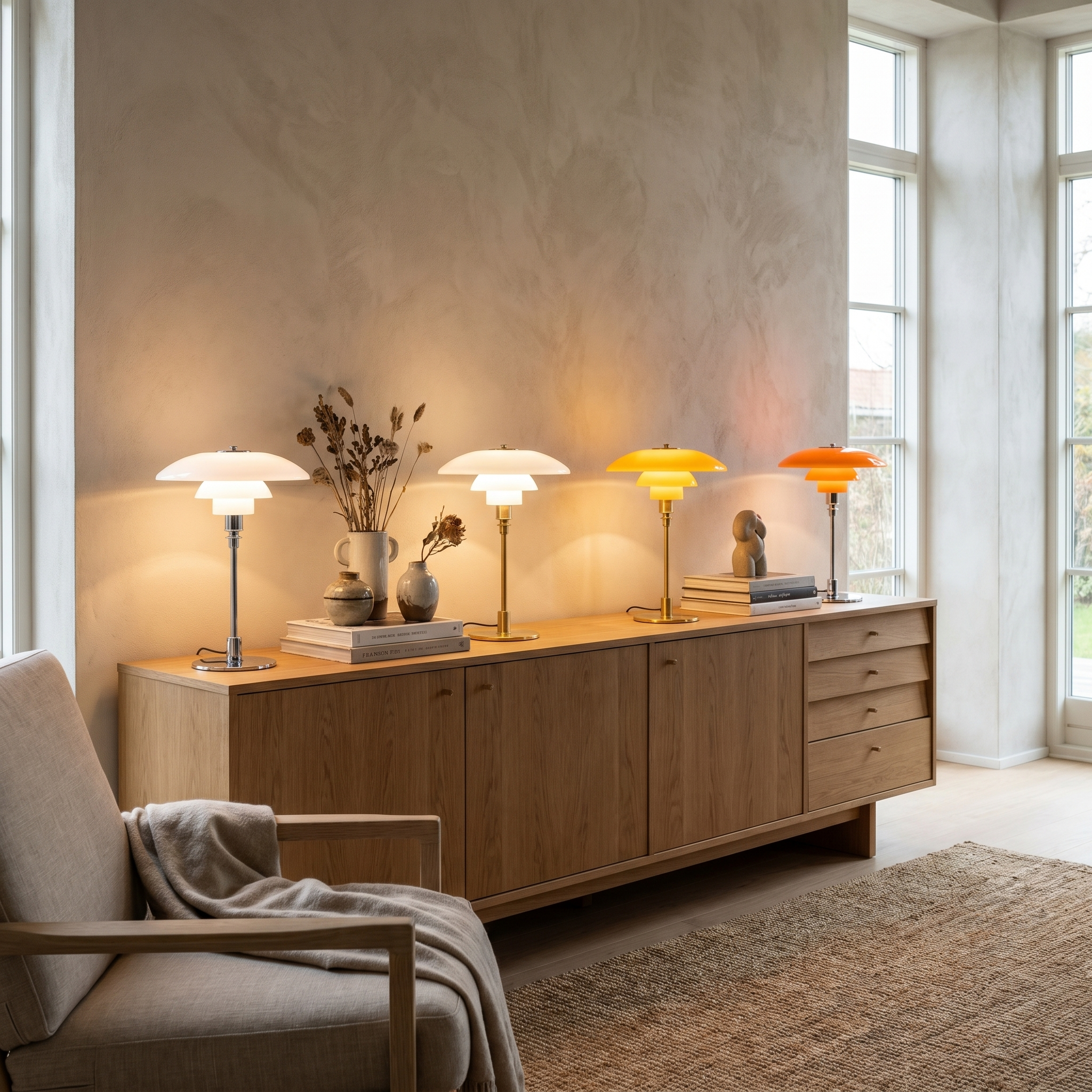 Art Deco Table Lamp, Iron and Frosted Glass, Amber or White Shade