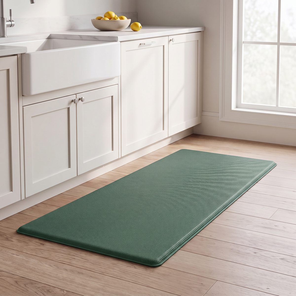 Green anti fatigue kitchen mat