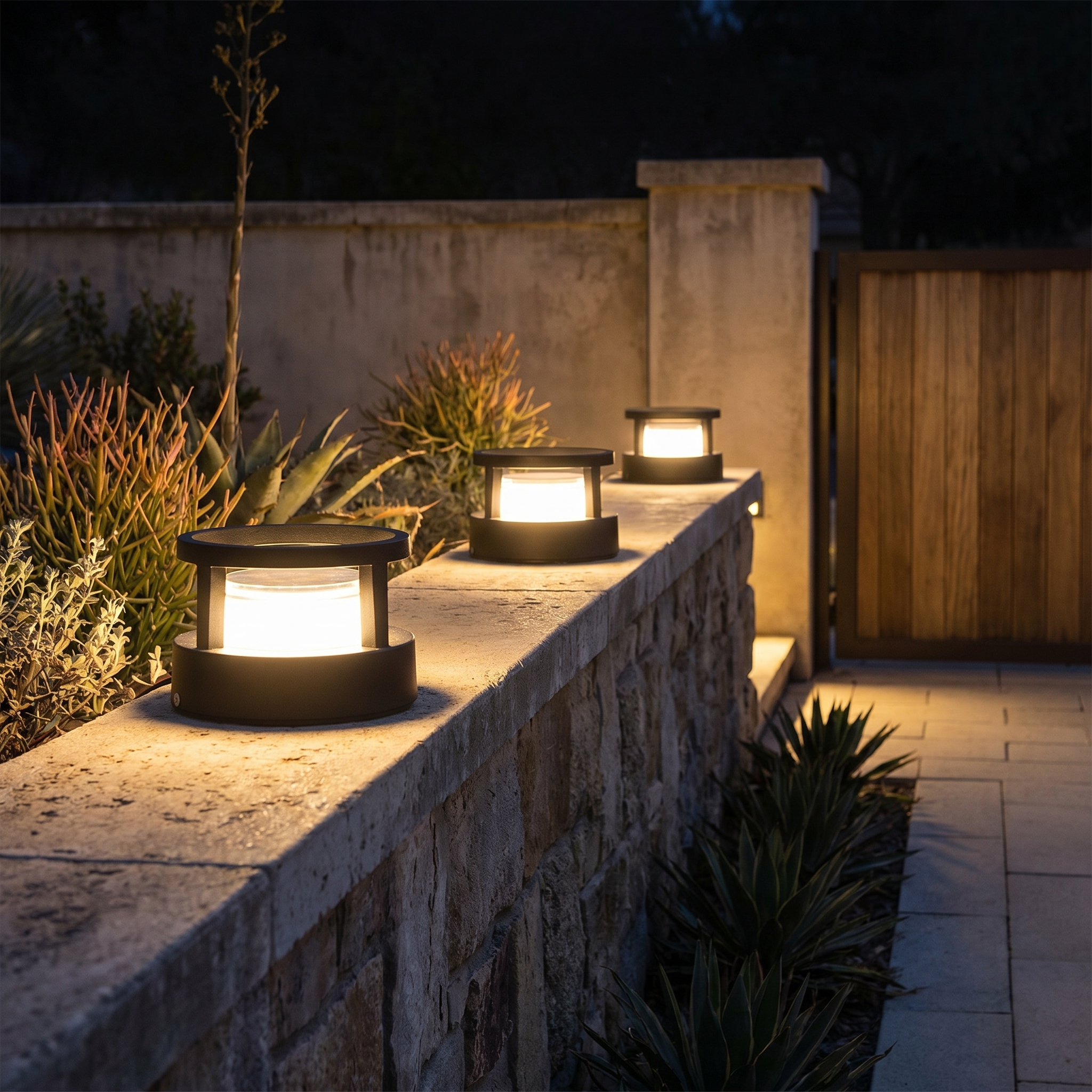 Aluminum Outdoor Lawn Light, LED, Square or Round, Small or Large, 3 Colors
