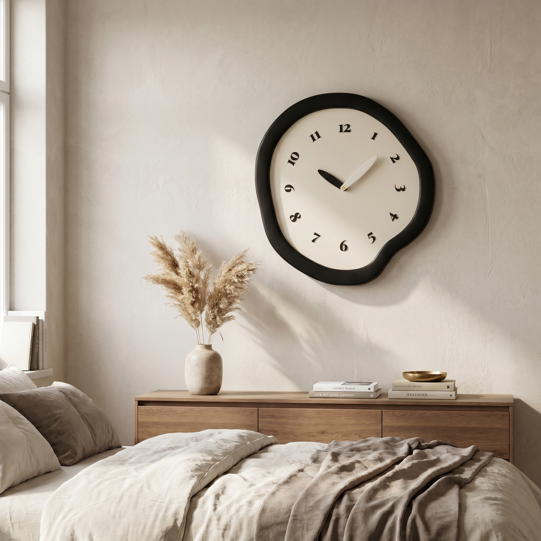 Abstract Silent Quartz Wall Clock, MDF and Acrylic, Pendulum or Without