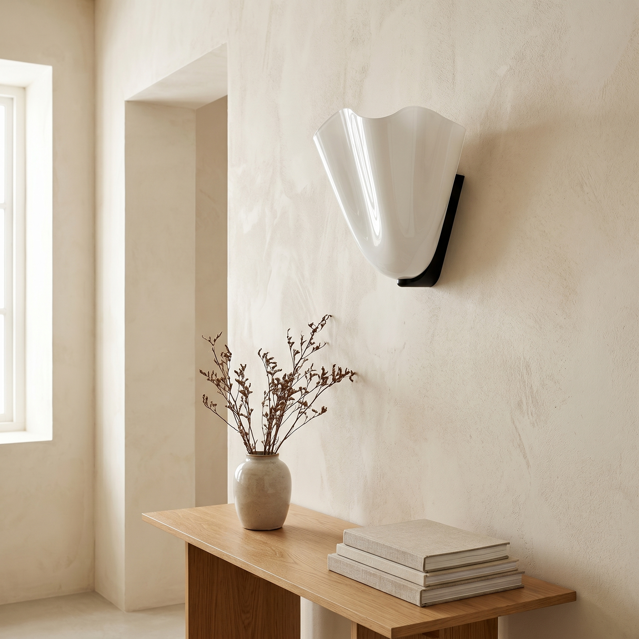 Colored Frosted Glass Wall Lamp, Wrought Iron, E14, Three Modes