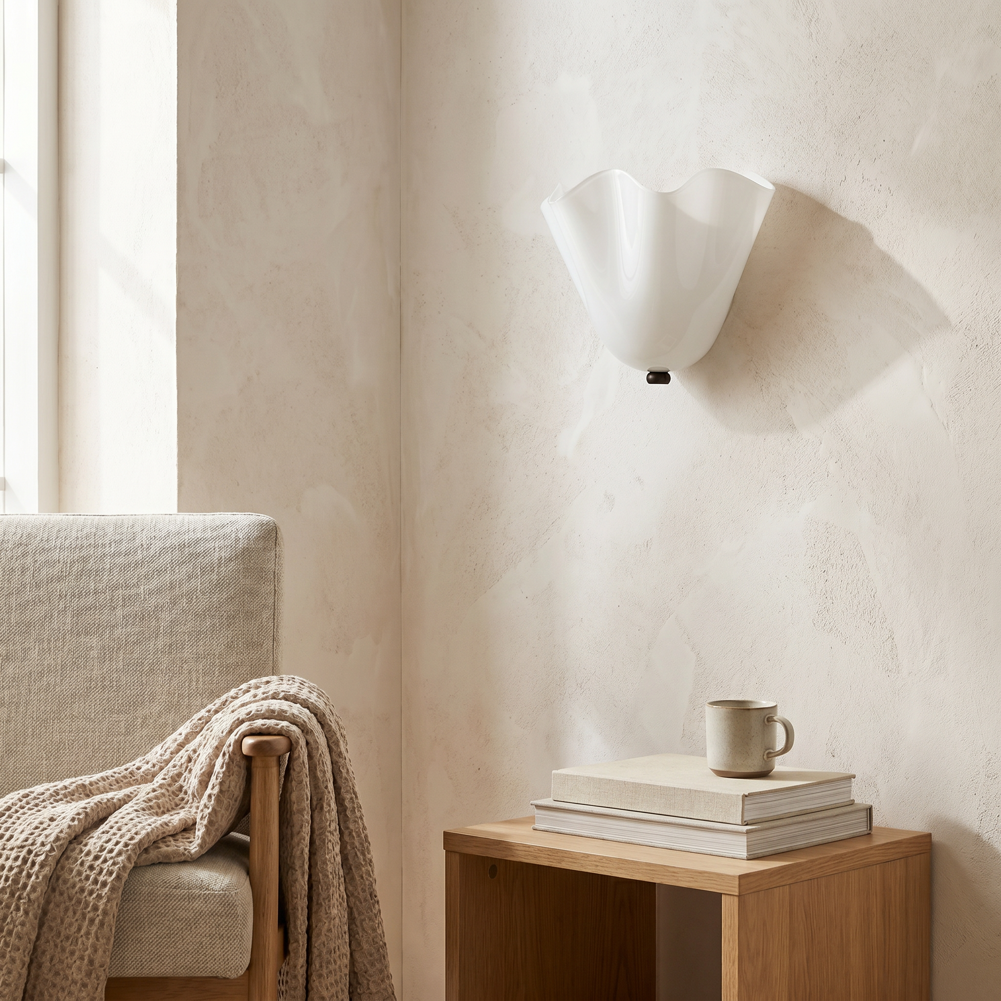 Colored Frosted Glass Wall Lamp, Wrought Iron, E14, Three Modes