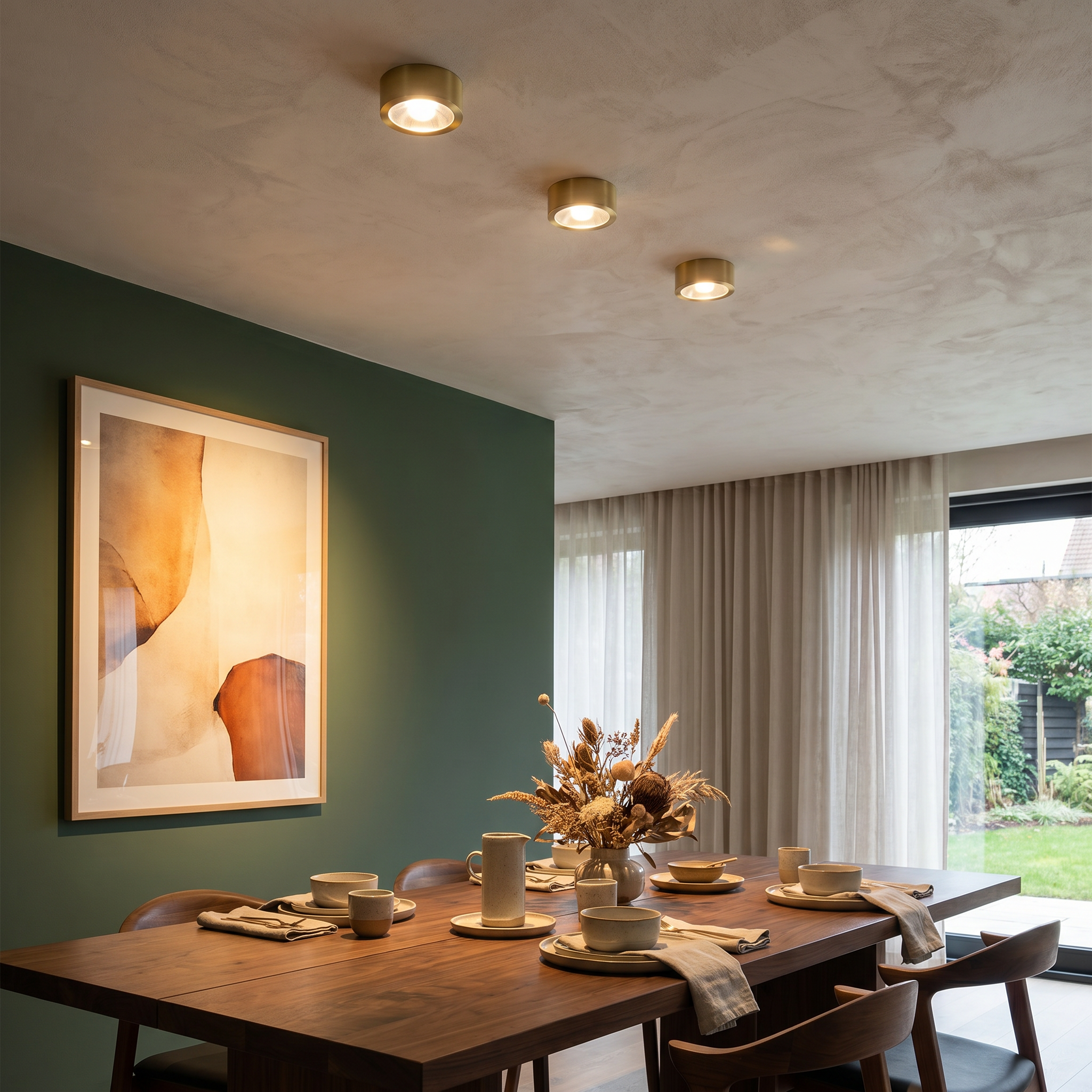 Copper LED Flush Mount Ceiling Light, 3W to 9W, Three Sizes, 3000K-5000K