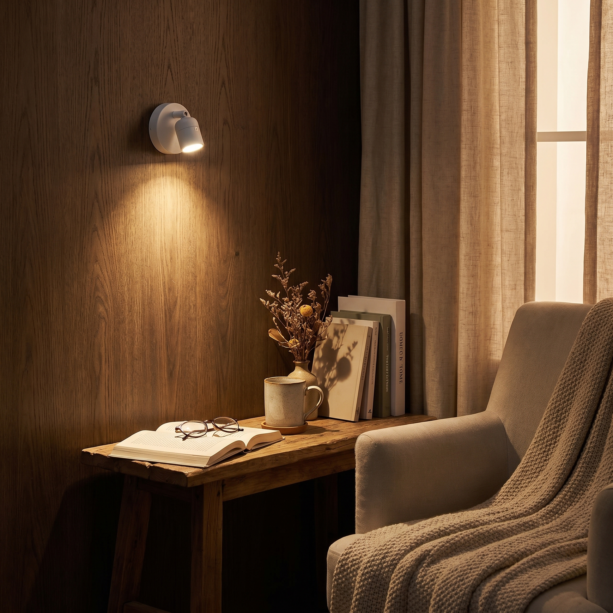 Cordless Spotlight, 300° Rotation, Remote Control, Battery or USB
