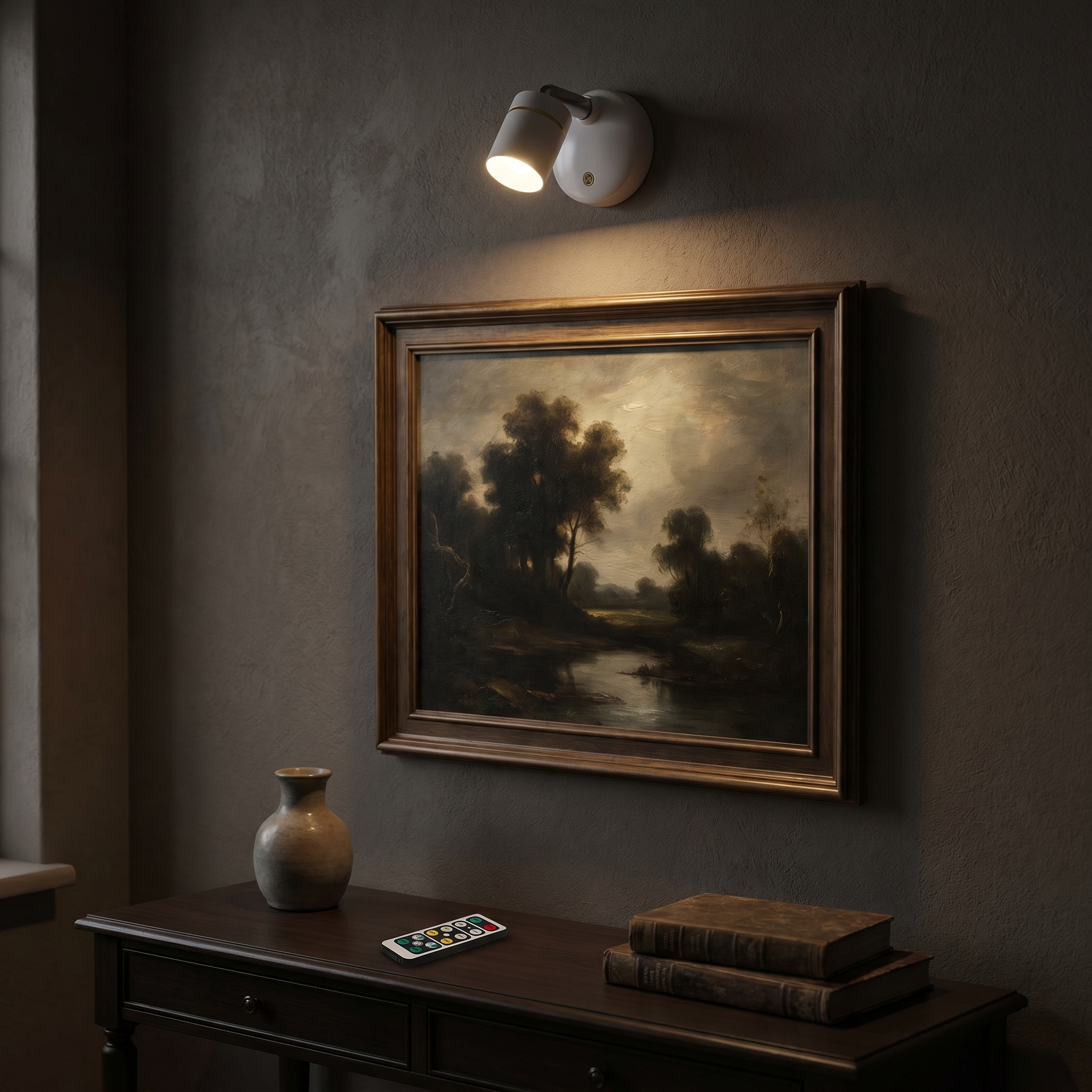 Cordless Spotlight, 300° Rotation, Remote Control, Battery or USB