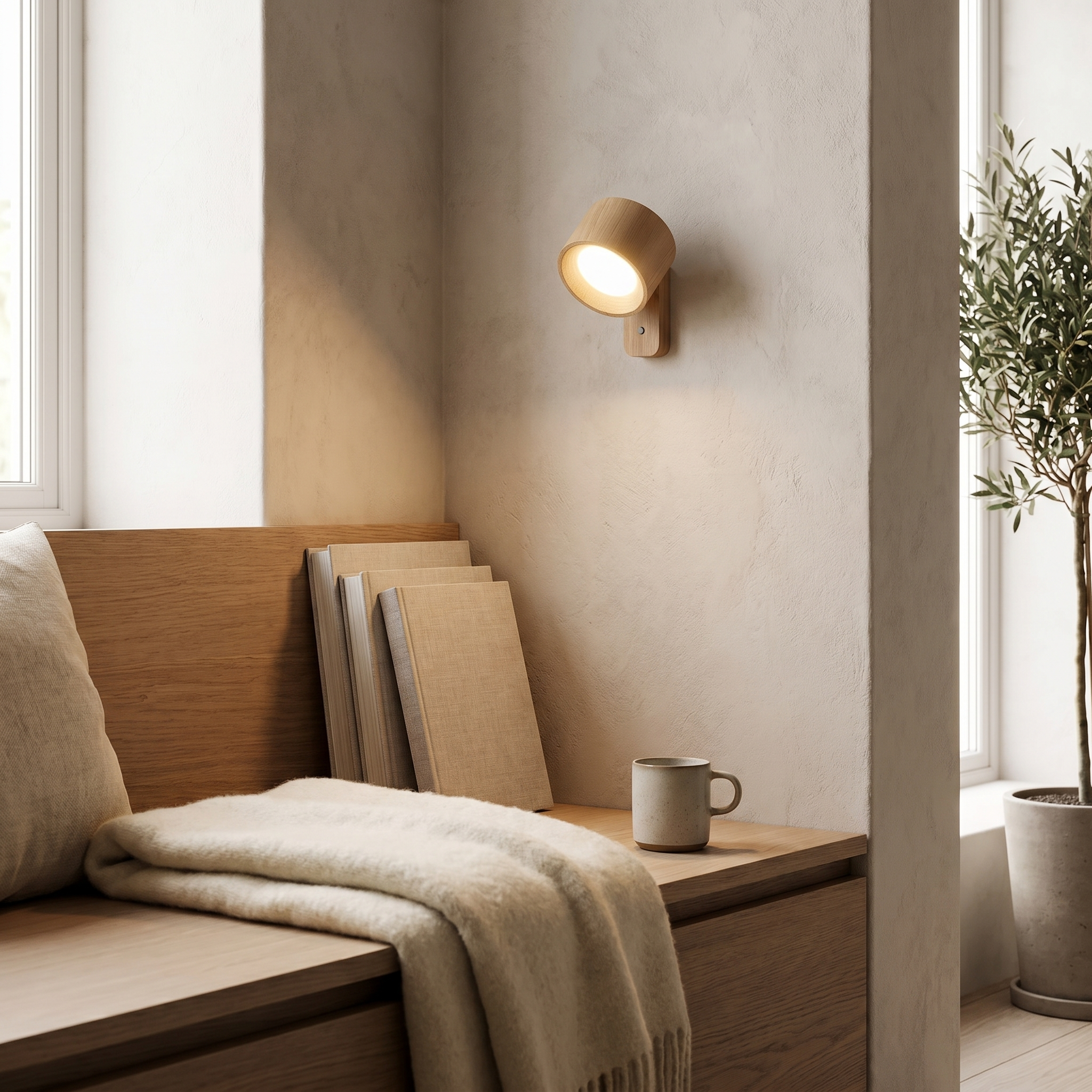 Cordless Wall Lamp, Magnetic Mount, 360° Adjustable, Dimmable, USB-C