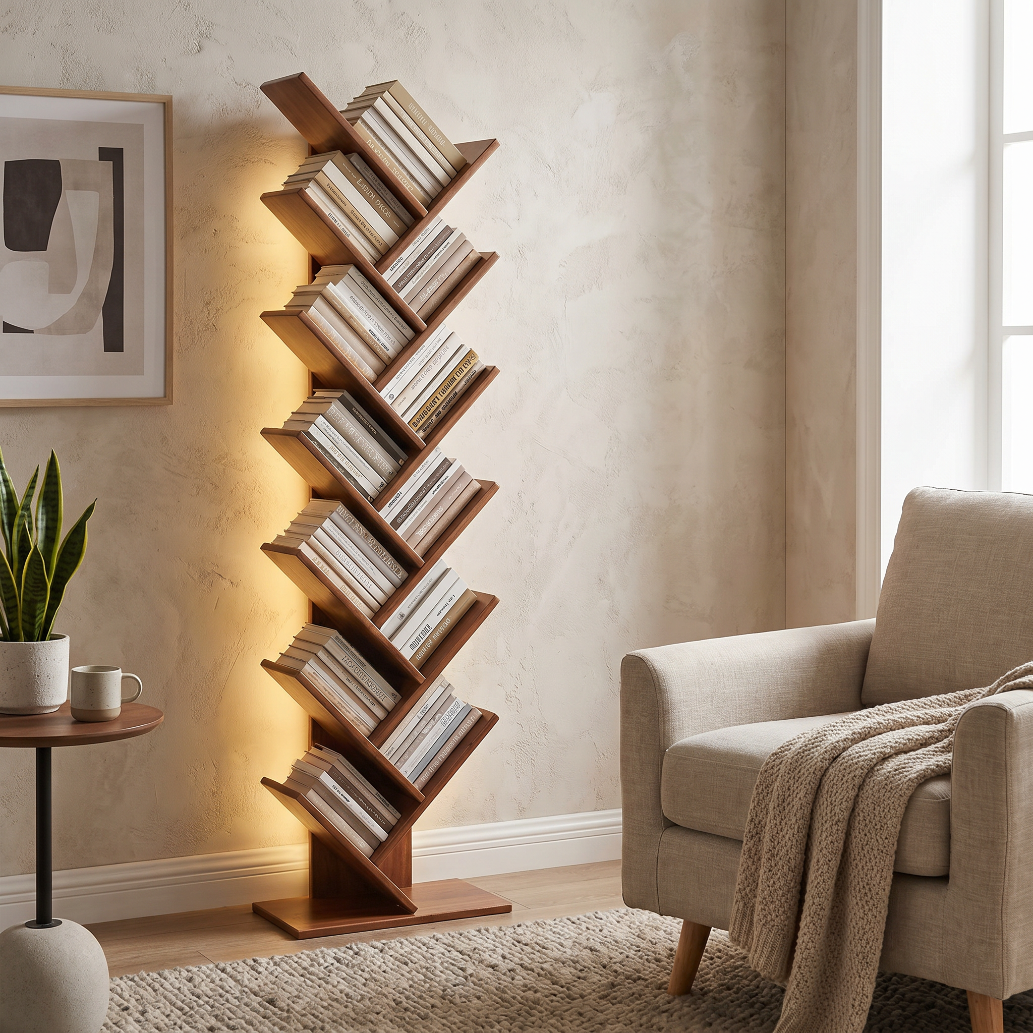 Eco-Friendly Board Bookshelf, 6-12 Tiers, Walnut or Wood Color