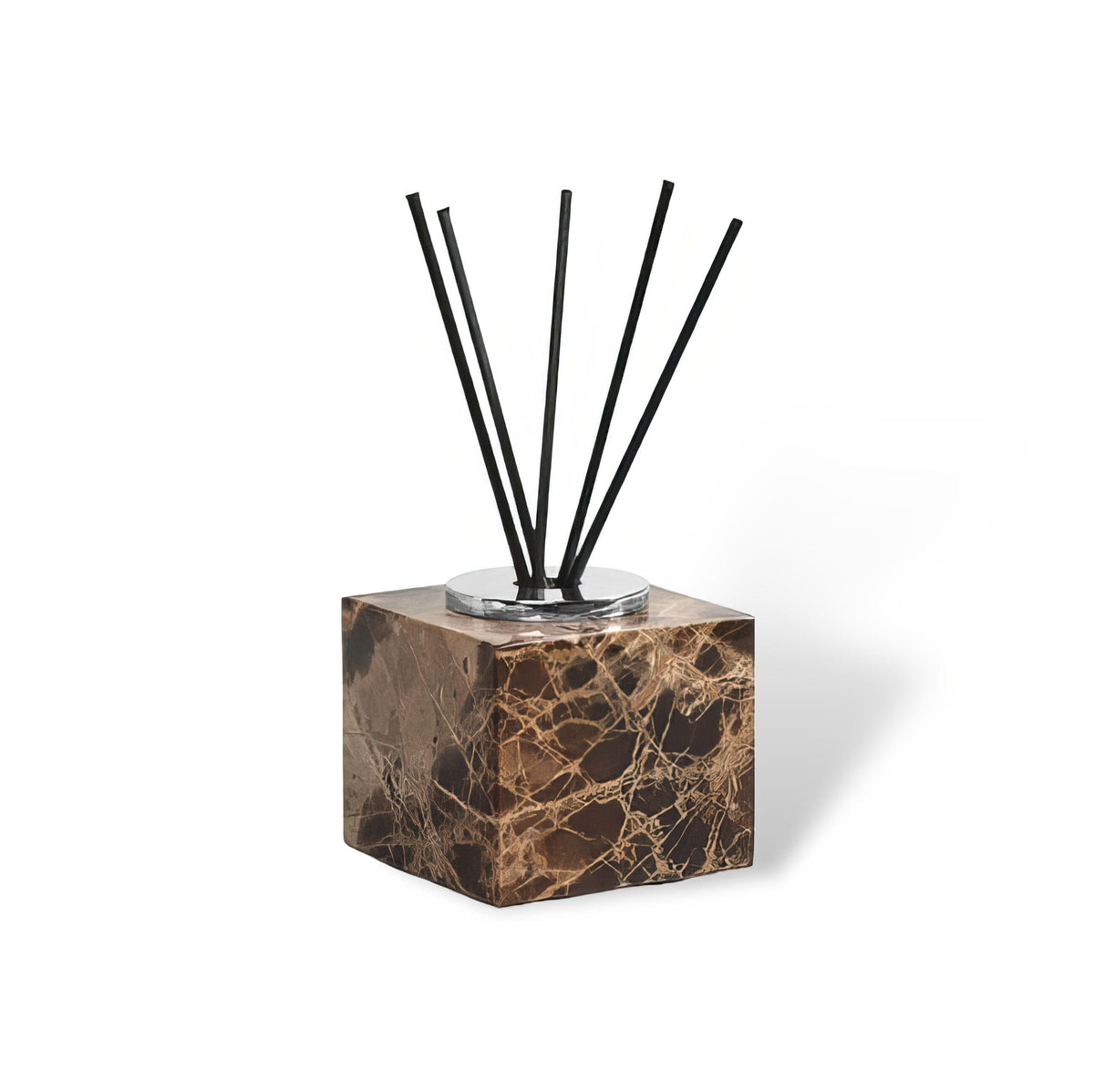 Emperador marble diffuser, square, silver on white
