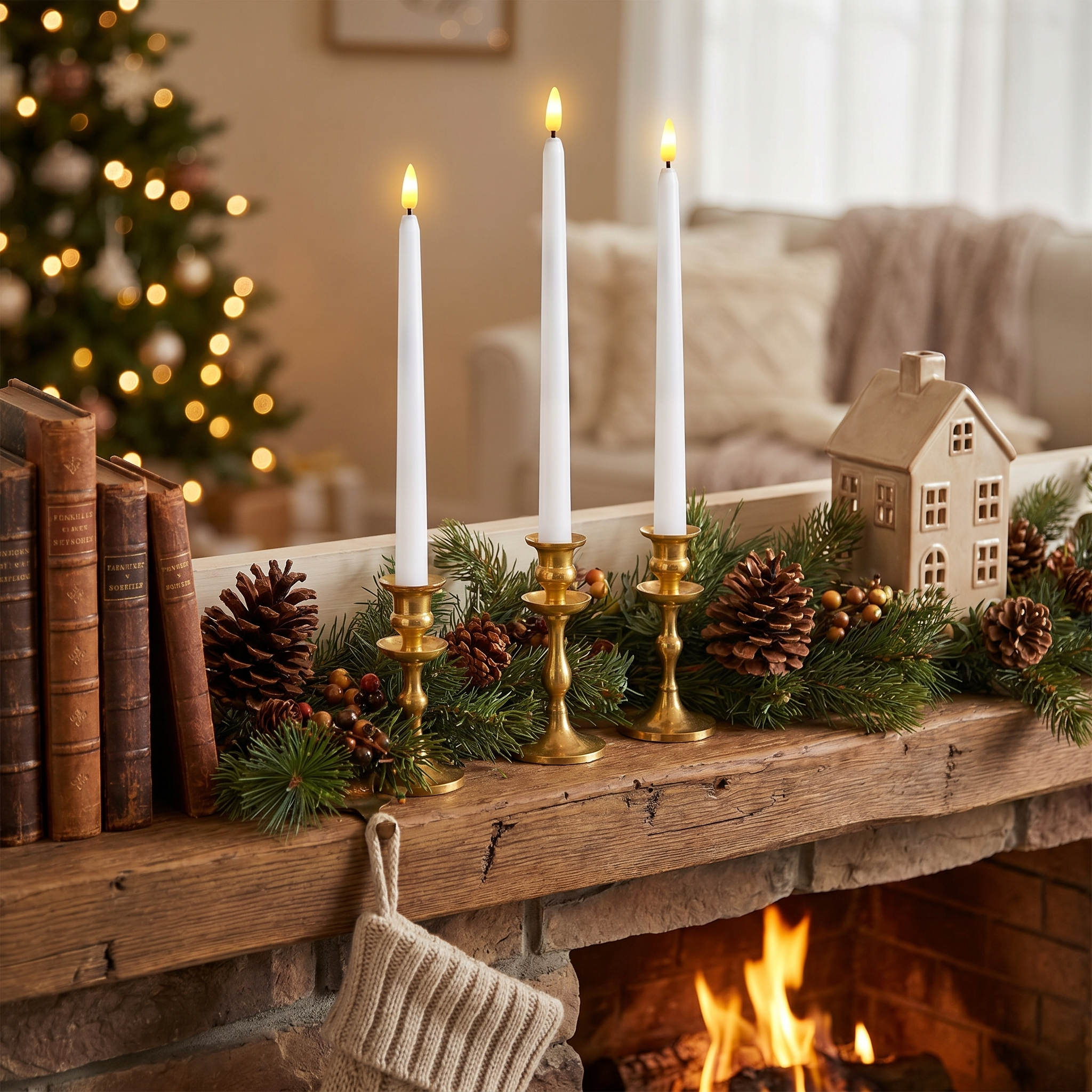 Flameless Chandelier Candles, Remote Timer and Dimmer, LED, Set of 4