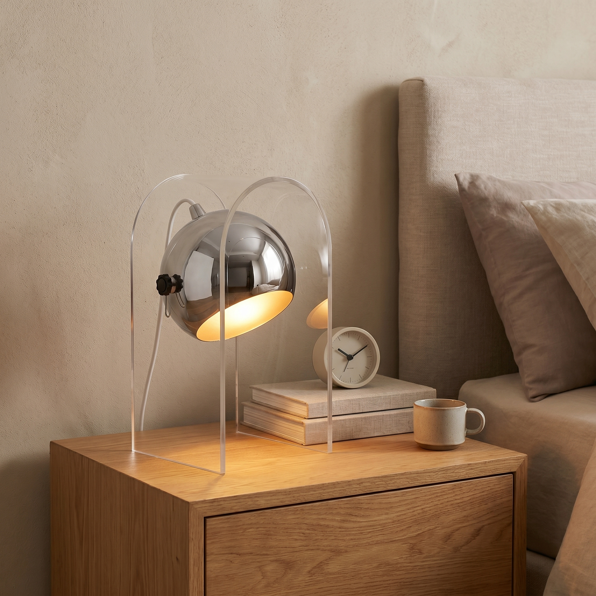 Frosted Glass Candle Warmer Lamp, Acrylic and Glass, Halogen, 90-260V, AC
