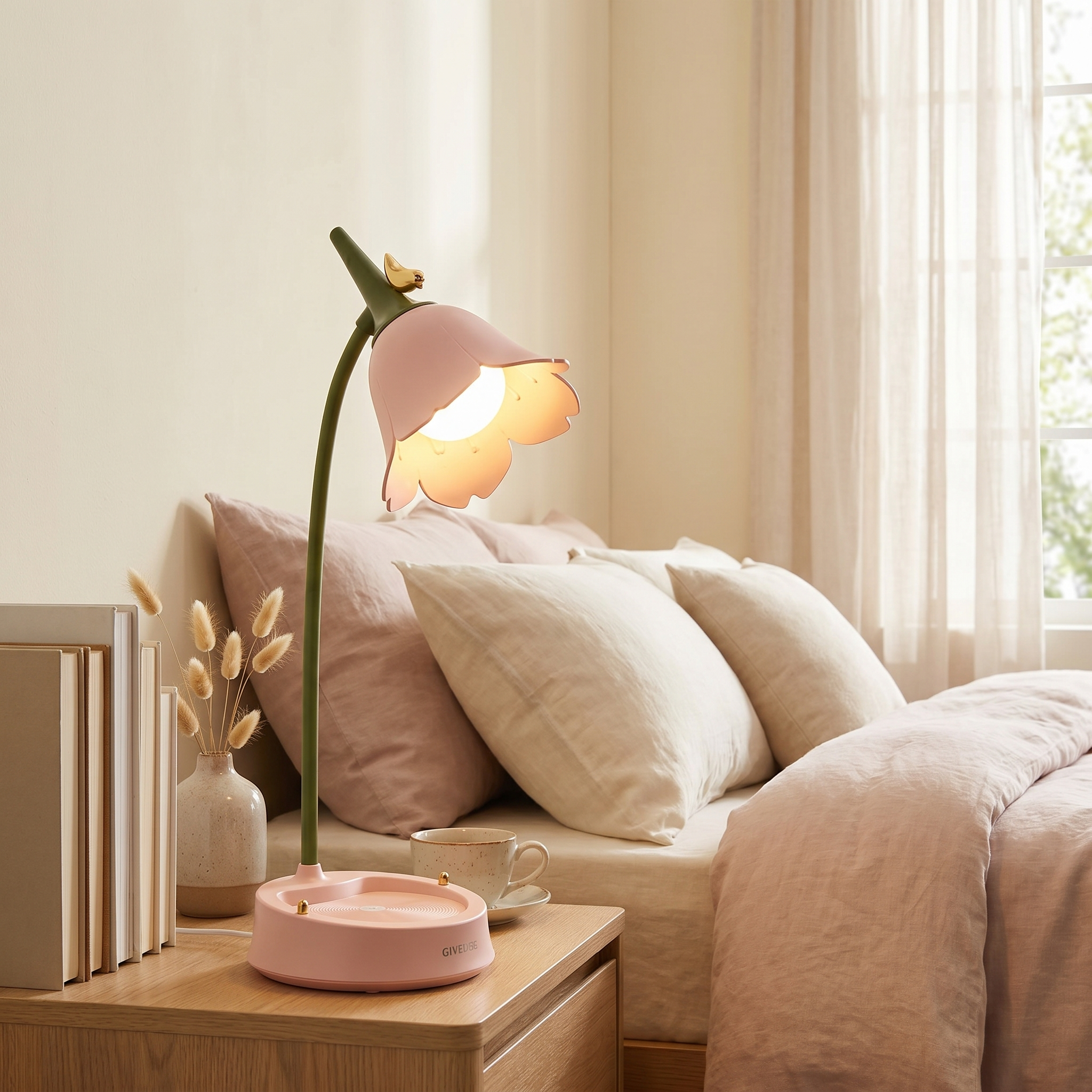Flower Petal Desk Lamp, Touch Control, Dimmable LED, ABS, CE Certified