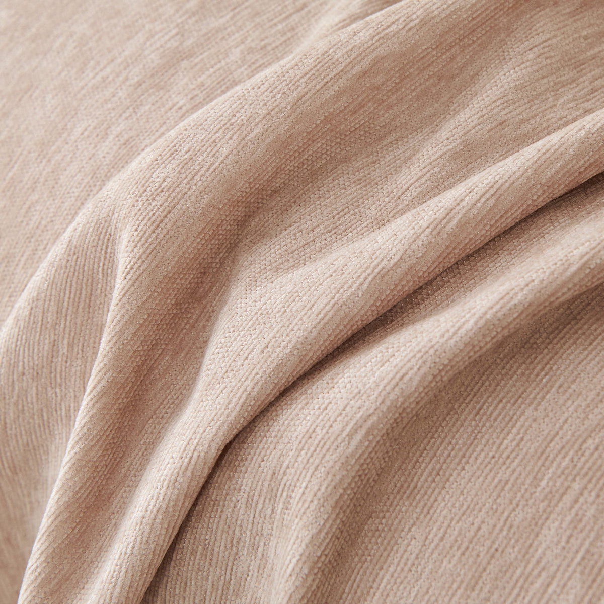 Close view of the blush pink woven texture