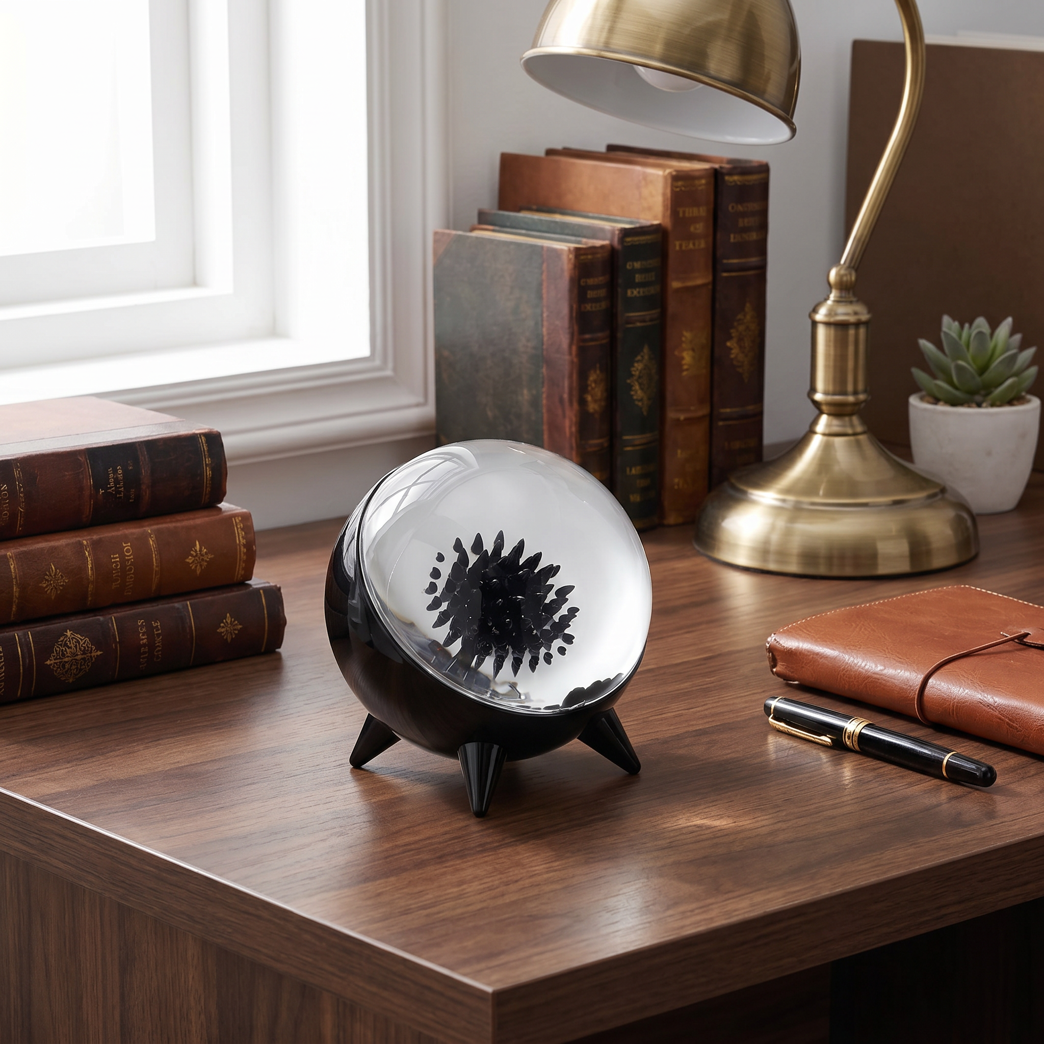 Ferrofluid Sound-Reactive Display, Bluetooth and AUX, ABS and Glass