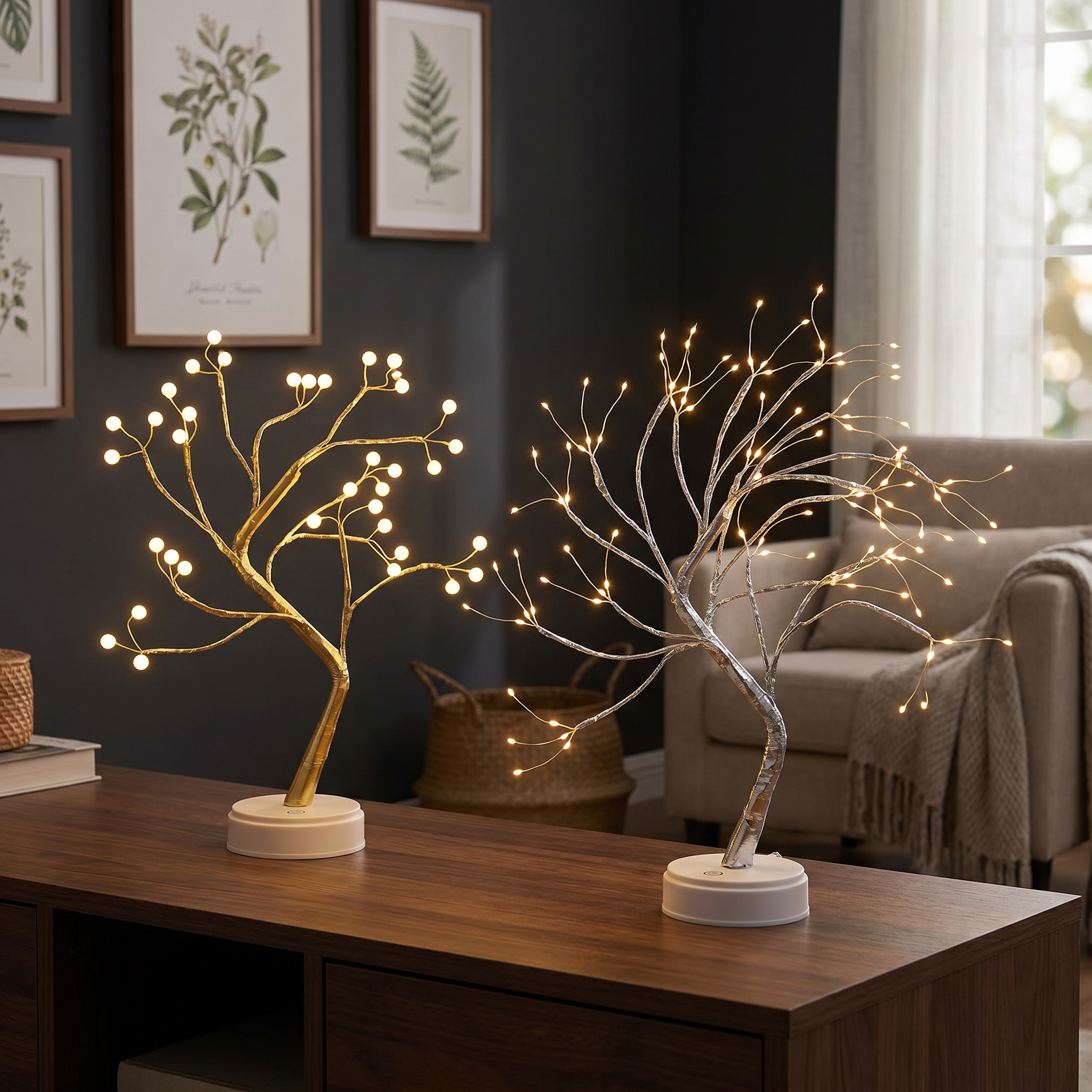 Fairy Tree Light, Flexible Branches, Warm White LED, USB or Battery