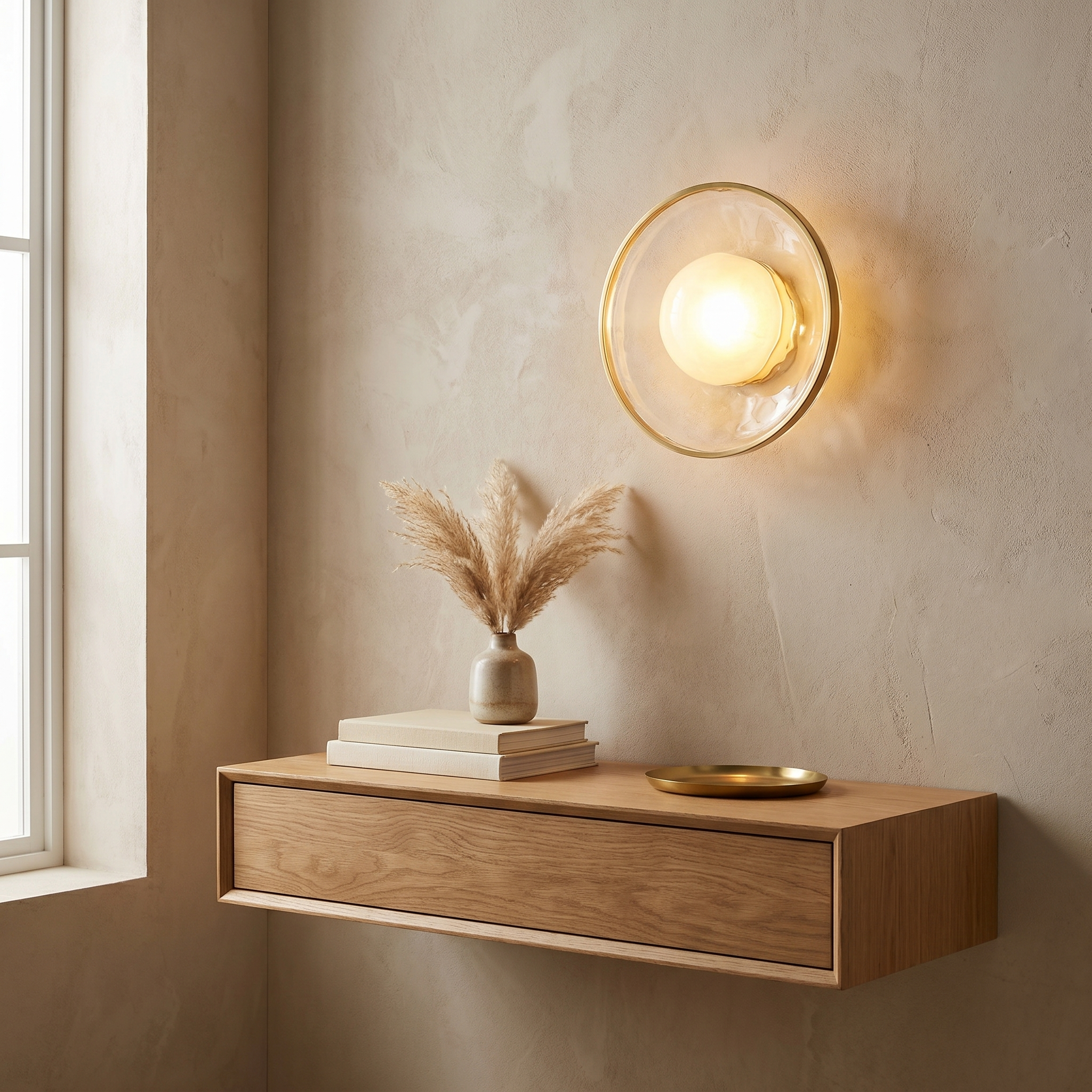 Glass and Iron Wall Lamp, Up Down Light, LED Included, 90-260V