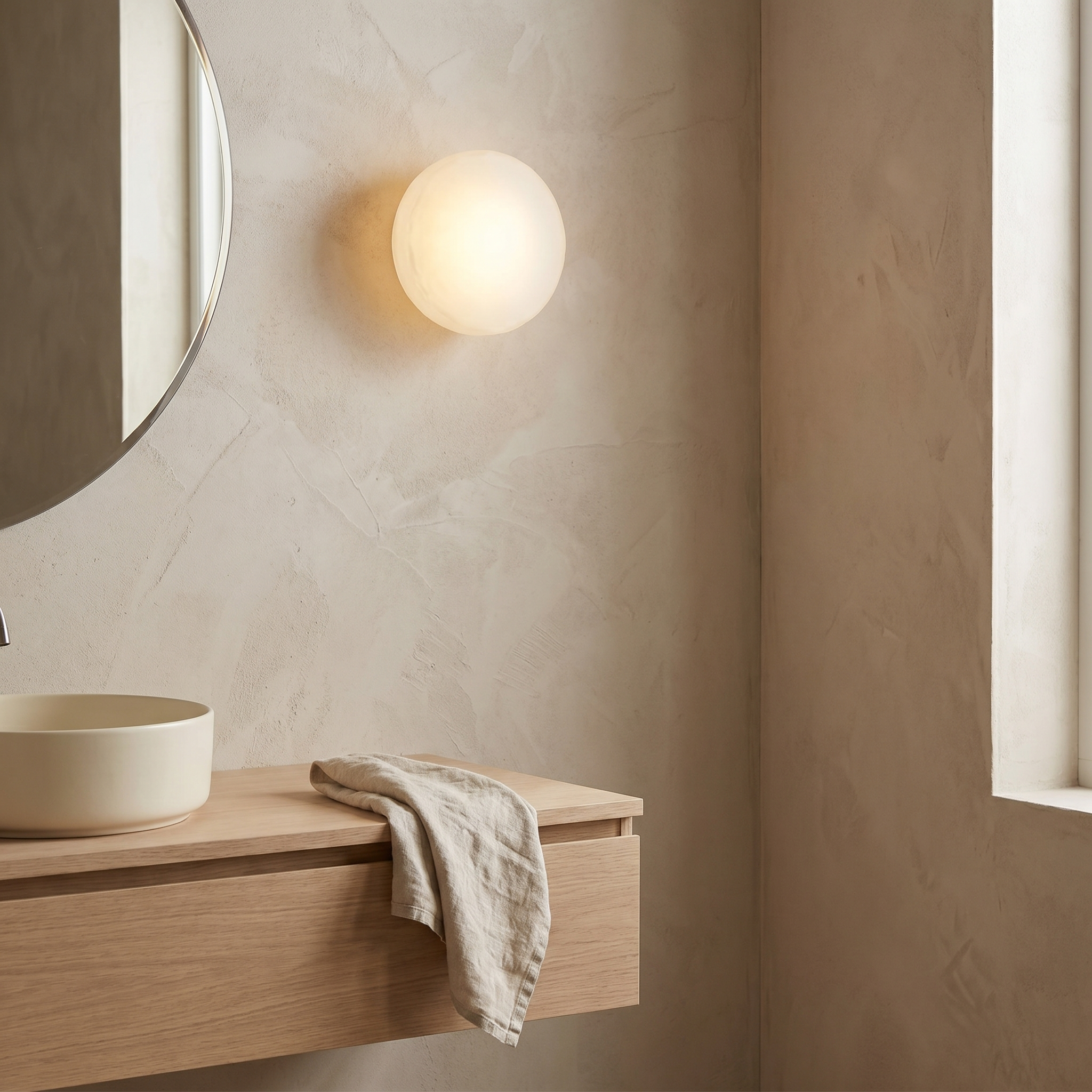 Glass and Iron Wall Lamp, Up Down Light, LED Included, 90-260V