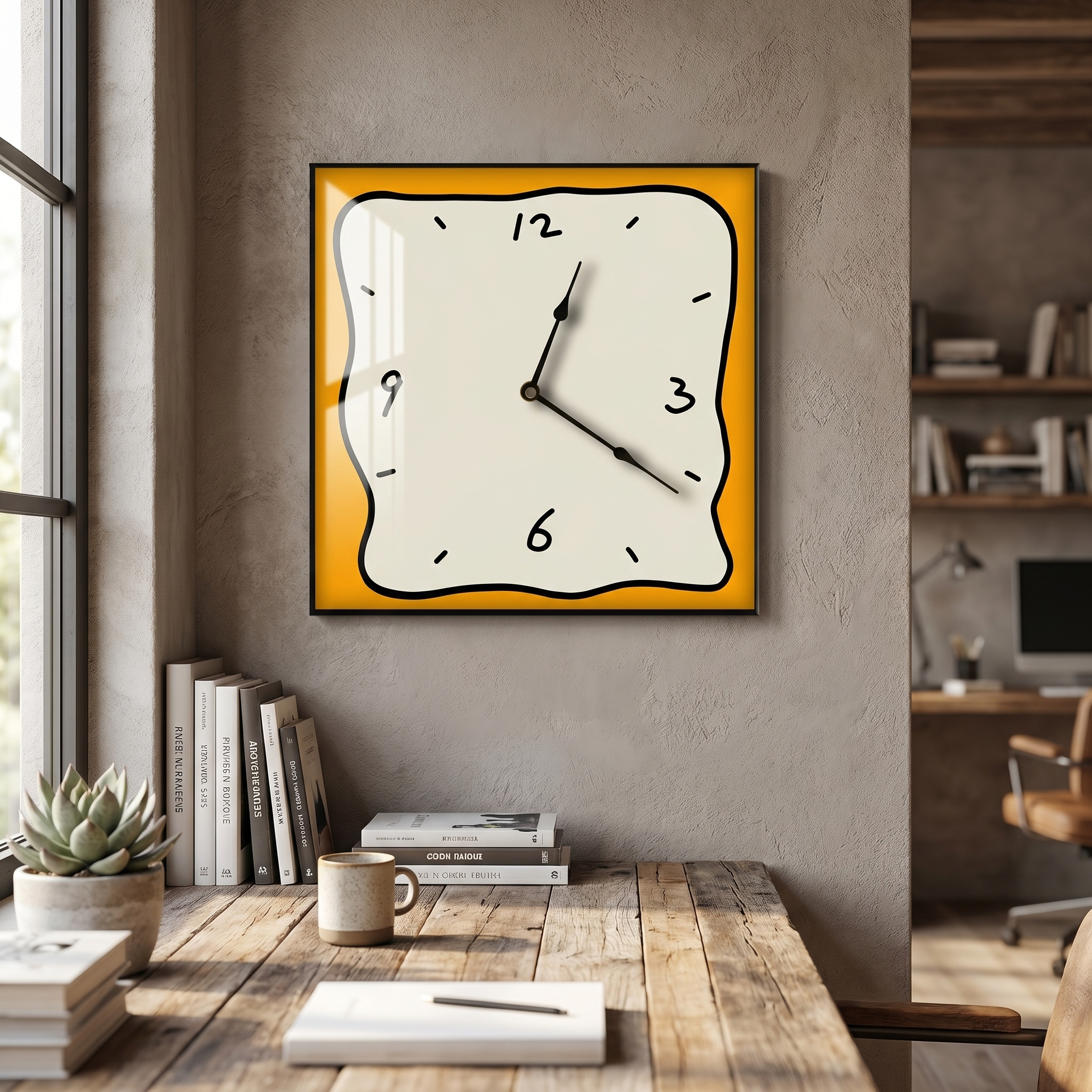Graffiti Art Silent Wall Clock, Crystal Porcelain, Two Sizes
