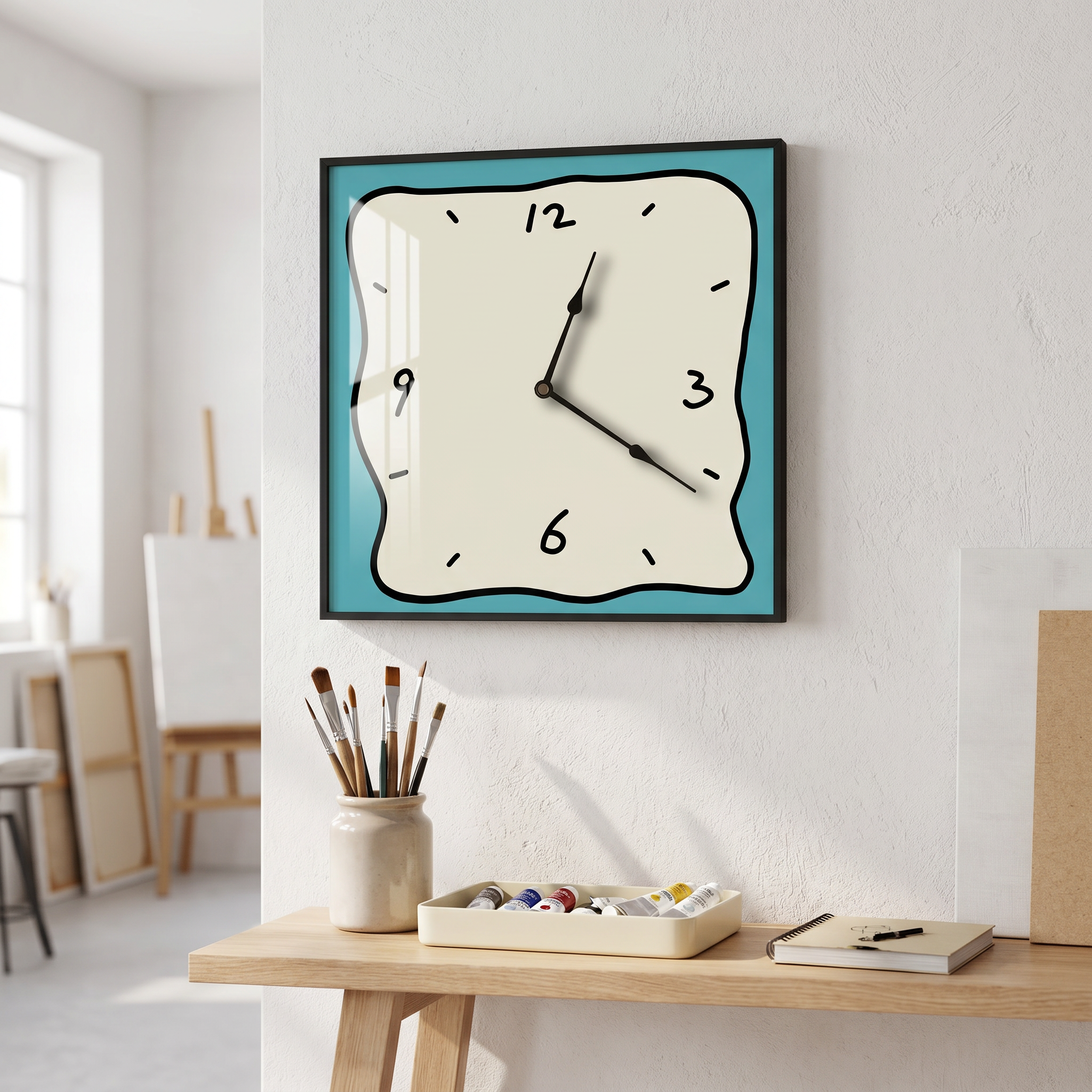 Graffiti Art Silent Wall Clock, Crystal Porcelain, Two Sizes