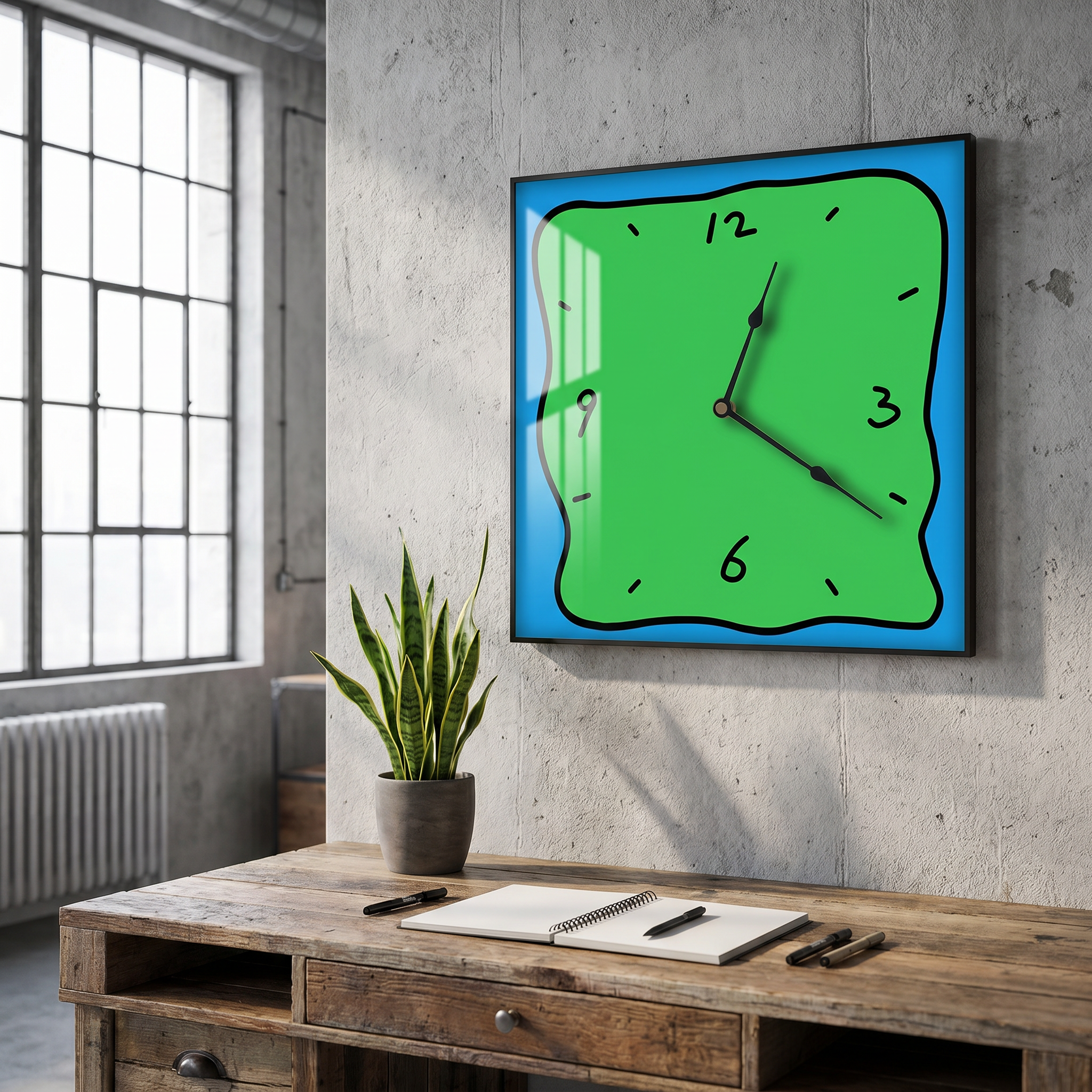 Graffiti Art Silent Wall Clock, Crystal Porcelain, Two Sizes