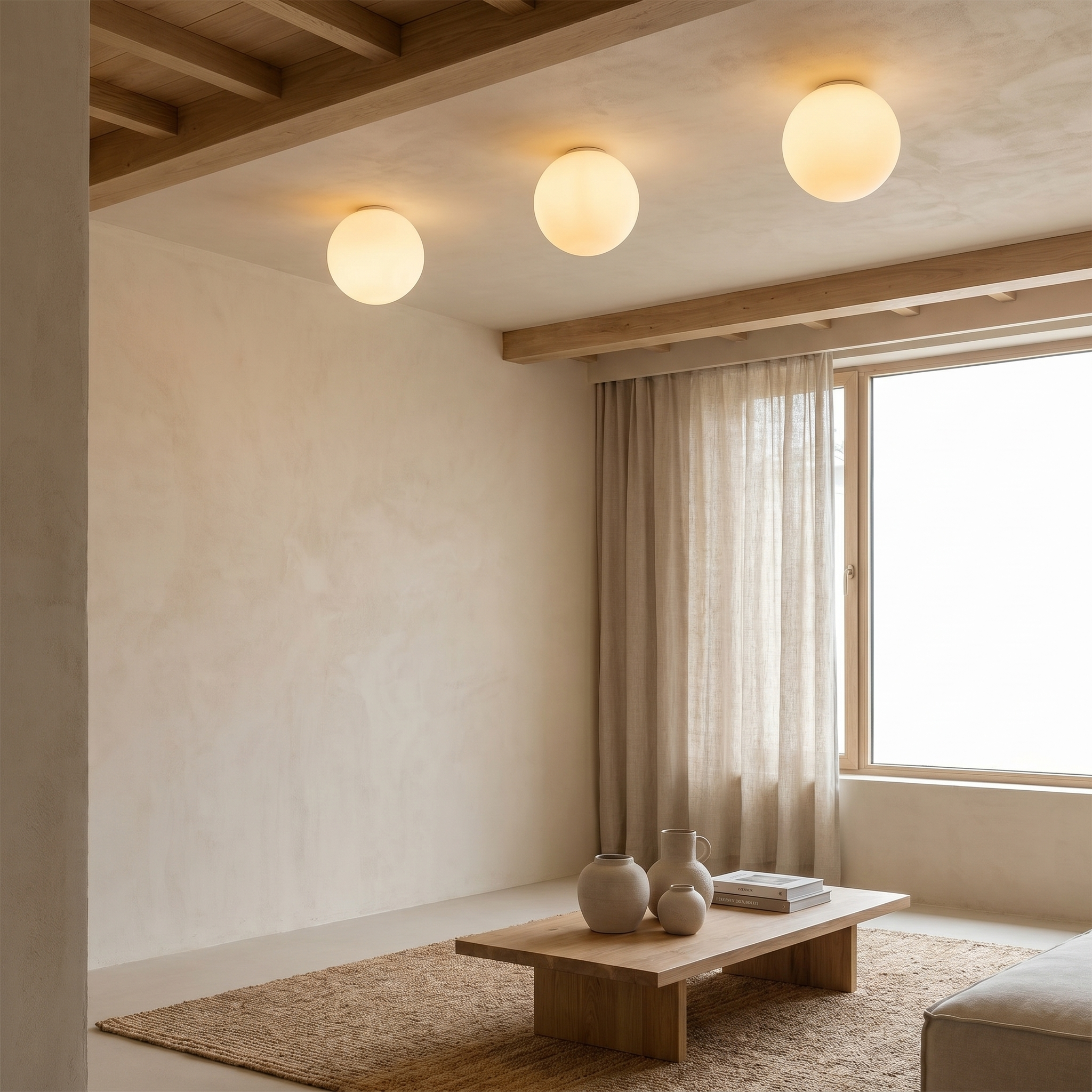 Glass Ceiling Lamp, Aluminum, G9, Glossy or Frosted, Three Sizes