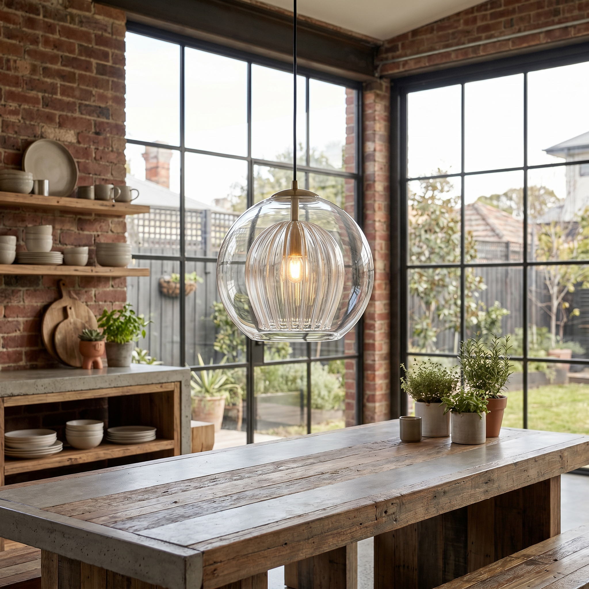 Glass Globe Pendant Light, Clear or Amber, G4 LED, 15, 20 or 25 cm, IP20