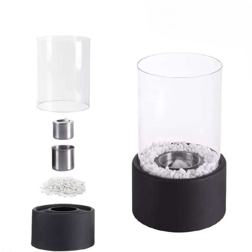 Horten fire lamp parts: glass cylinder, burner, stones and base