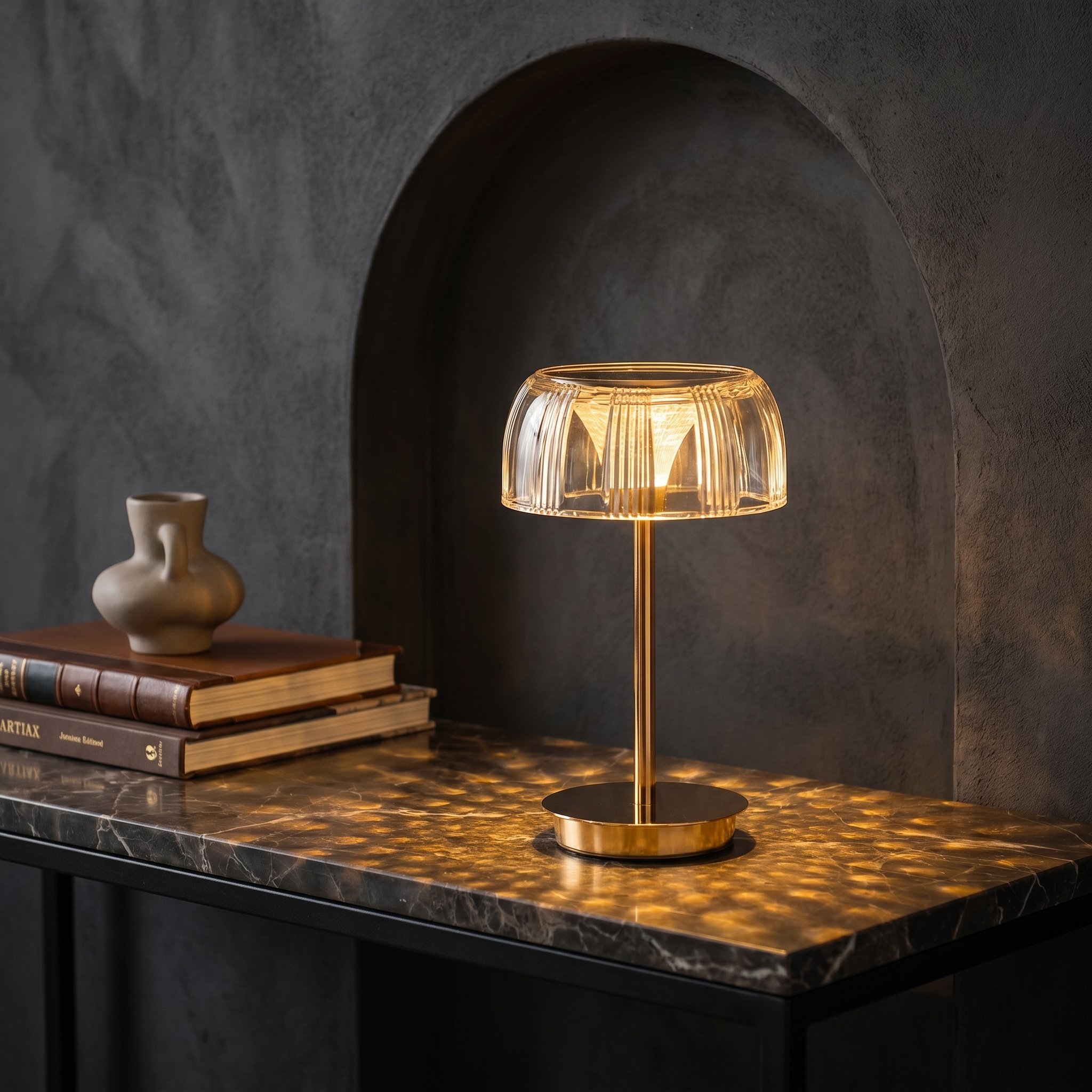 Jellyfish LED Table Lamp, Iron and Acrylic, Touch Control, USB-C, 3 Modes